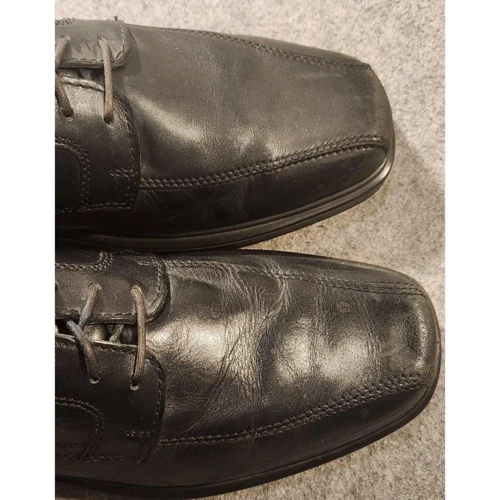 Ecco Shoes‎ Mens Size 11.5 Black Leather Derby Dress Lace Up Comfort Shock Point